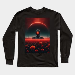 Cyborg in a Sea of Scarlet Long Sleeve T-Shirt